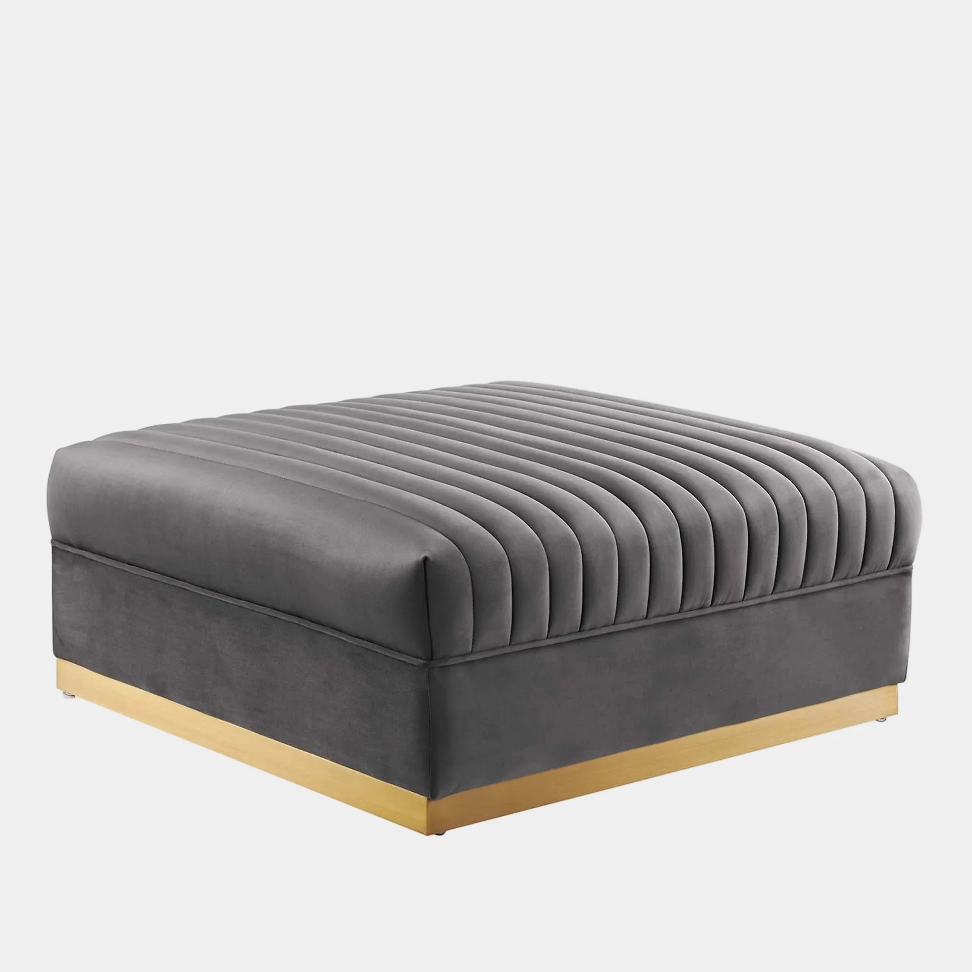 Sanguine Channel Tufted Performance Velvet Modular Sectional Sofa Ottoman