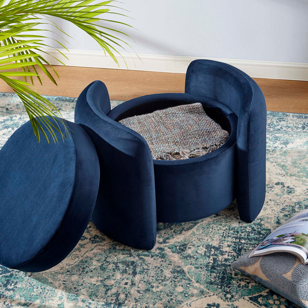 Nebula Upholstered Performance Velvet Ottoman