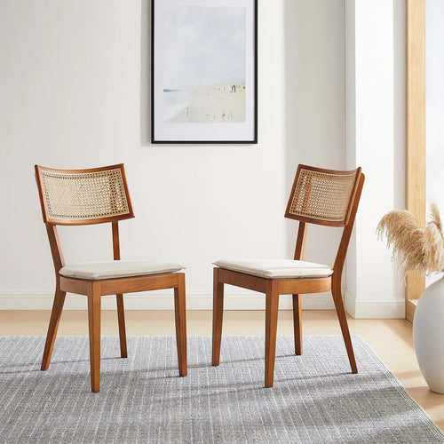 Caledonia Fabric Upholstered Wood Dining Chair Set of 2