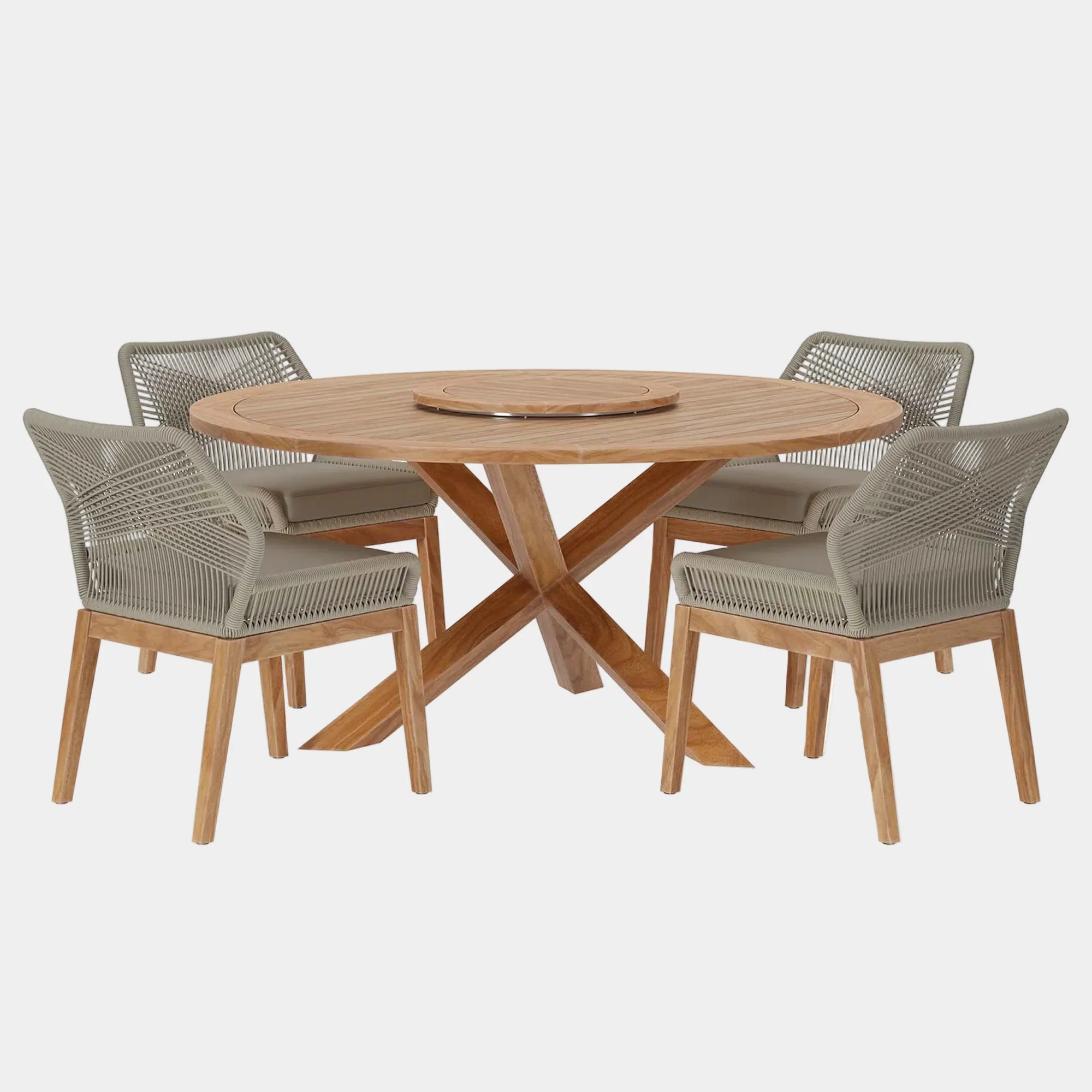 Wellspring 5-Piece Outdoor Patio Teak Wood Dining Set