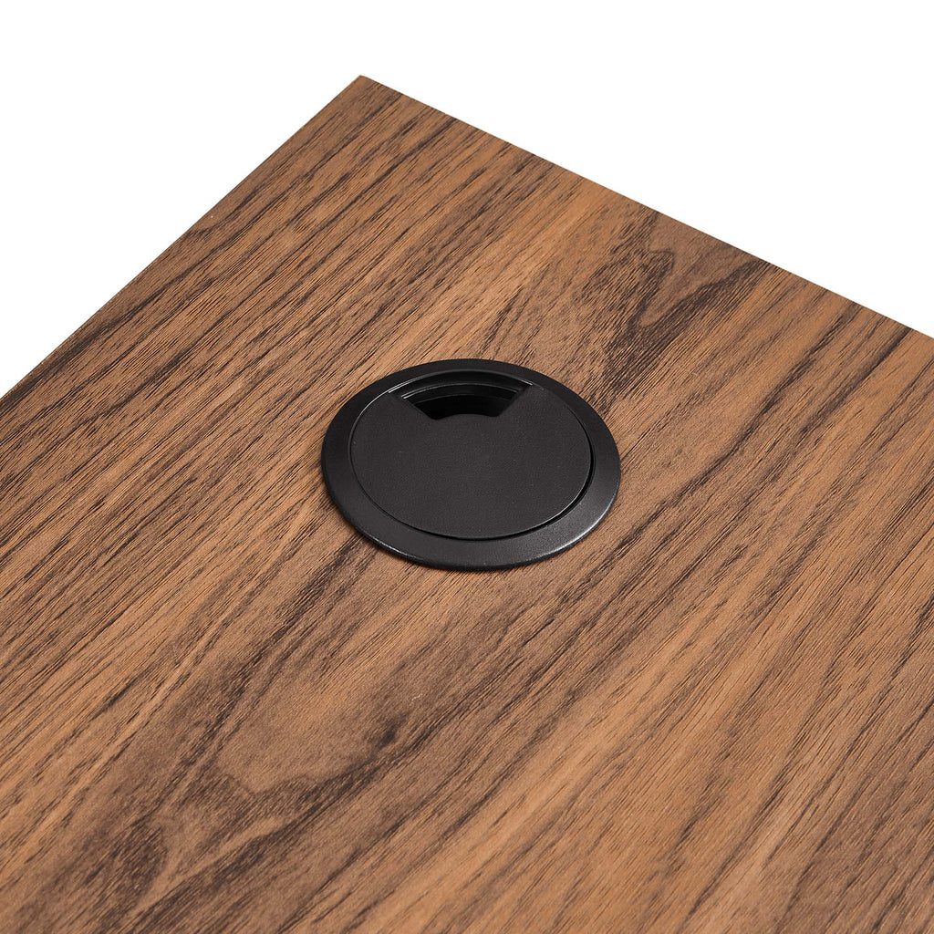 Render Wall Mount Corner Office Desk in Walnut