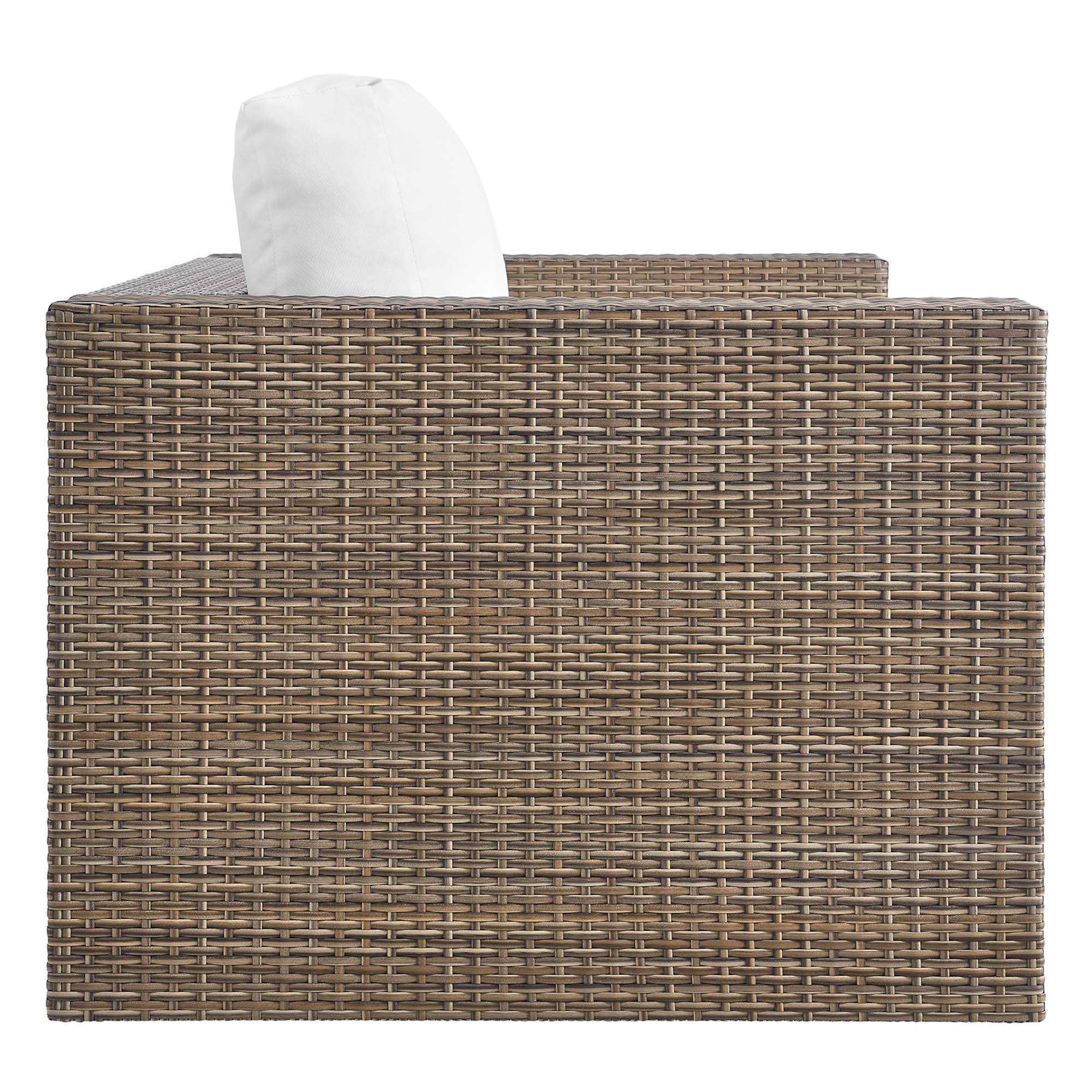 Convene Outdoor Patio Loveseat in Cappuccino White