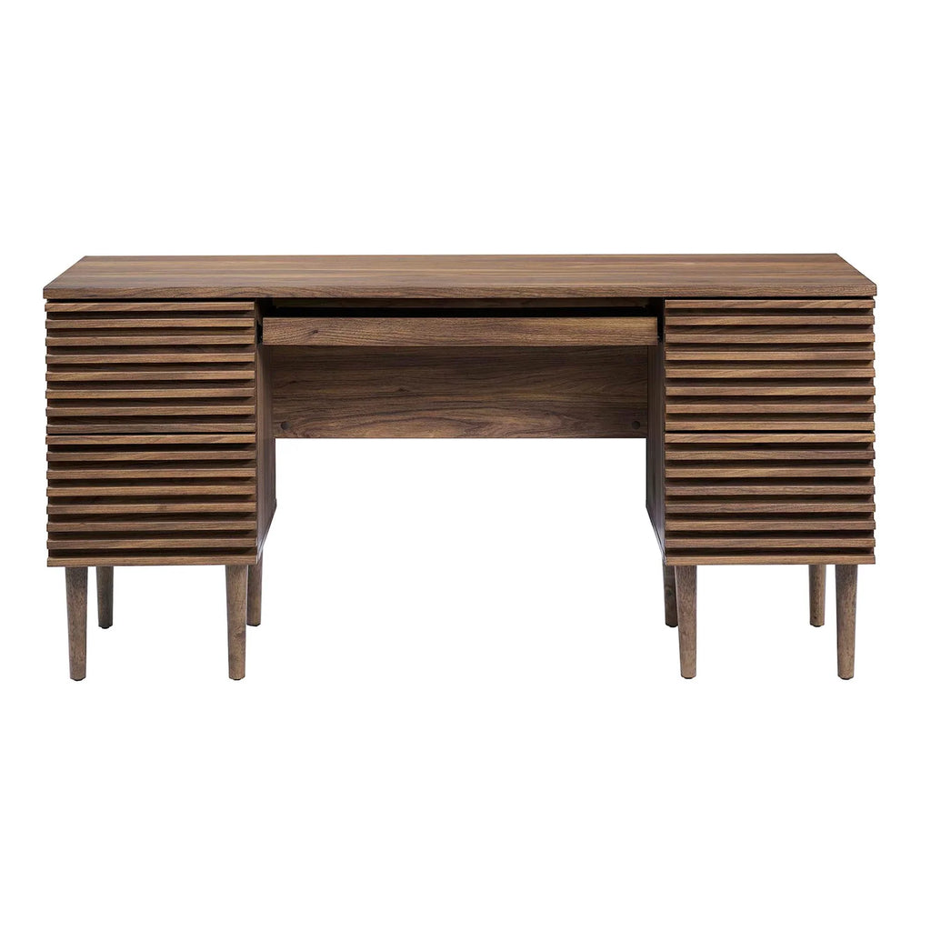 Render Office Desk in Walnut