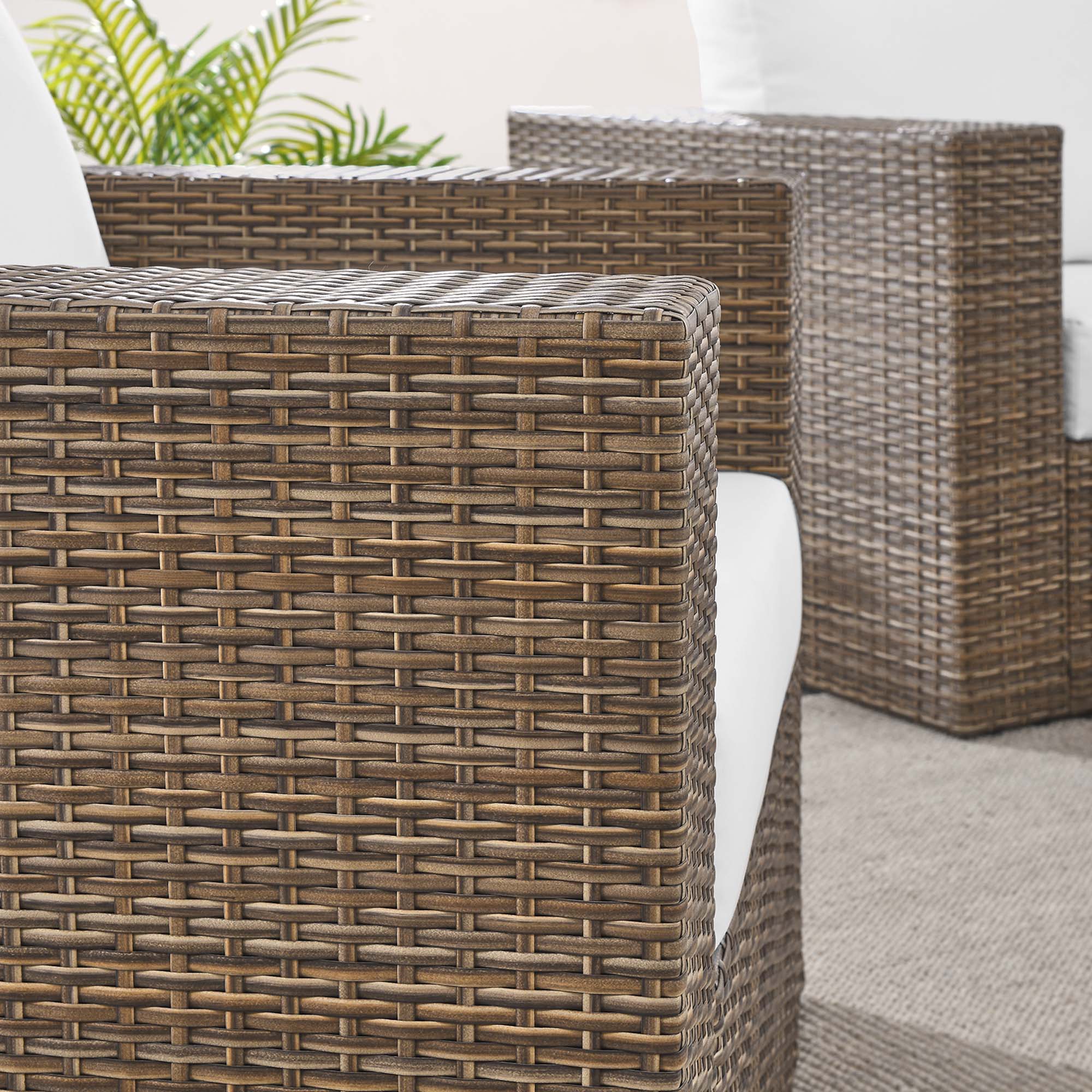 Convene 4-Piece Outdoor Patio Furniture Set in Cappuccino White
