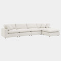 Commix Down Filled Overstuffed Boucle Fabric 5-Piece Sectional Sofa