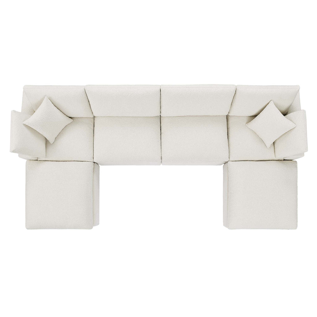 Commix Down Filled Overstuffed Boucle 6-Piece Sectional Sofa