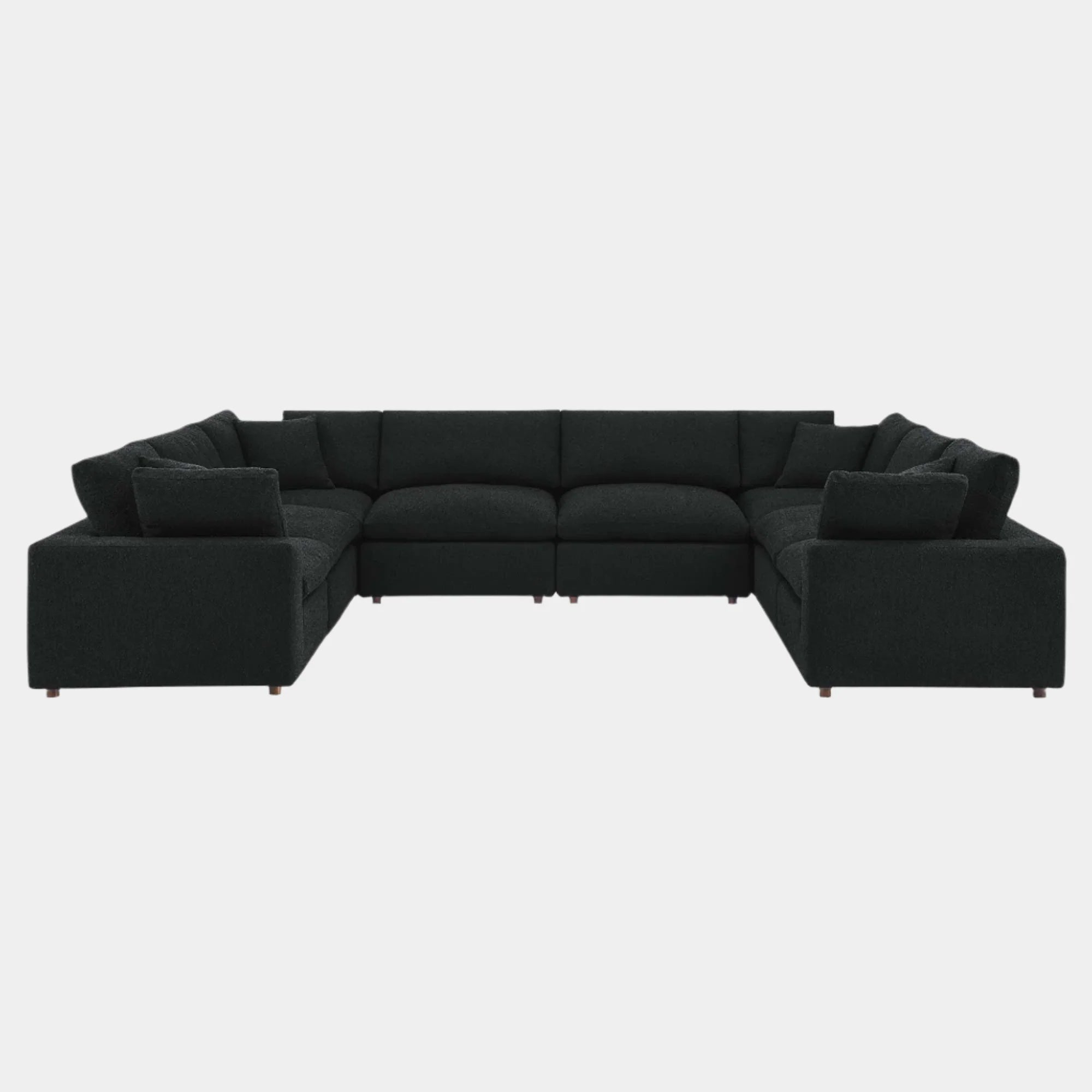 Commix 8-Piece Down Filled Overstuffed Boucle Fabric Sectional Sofa