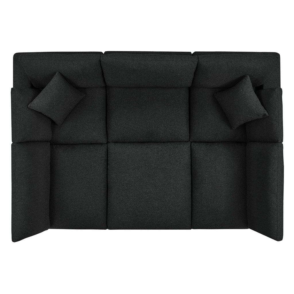 Commix Down Filled Overstuffed Boucle Fabric 6-Piece Sectional Sofa