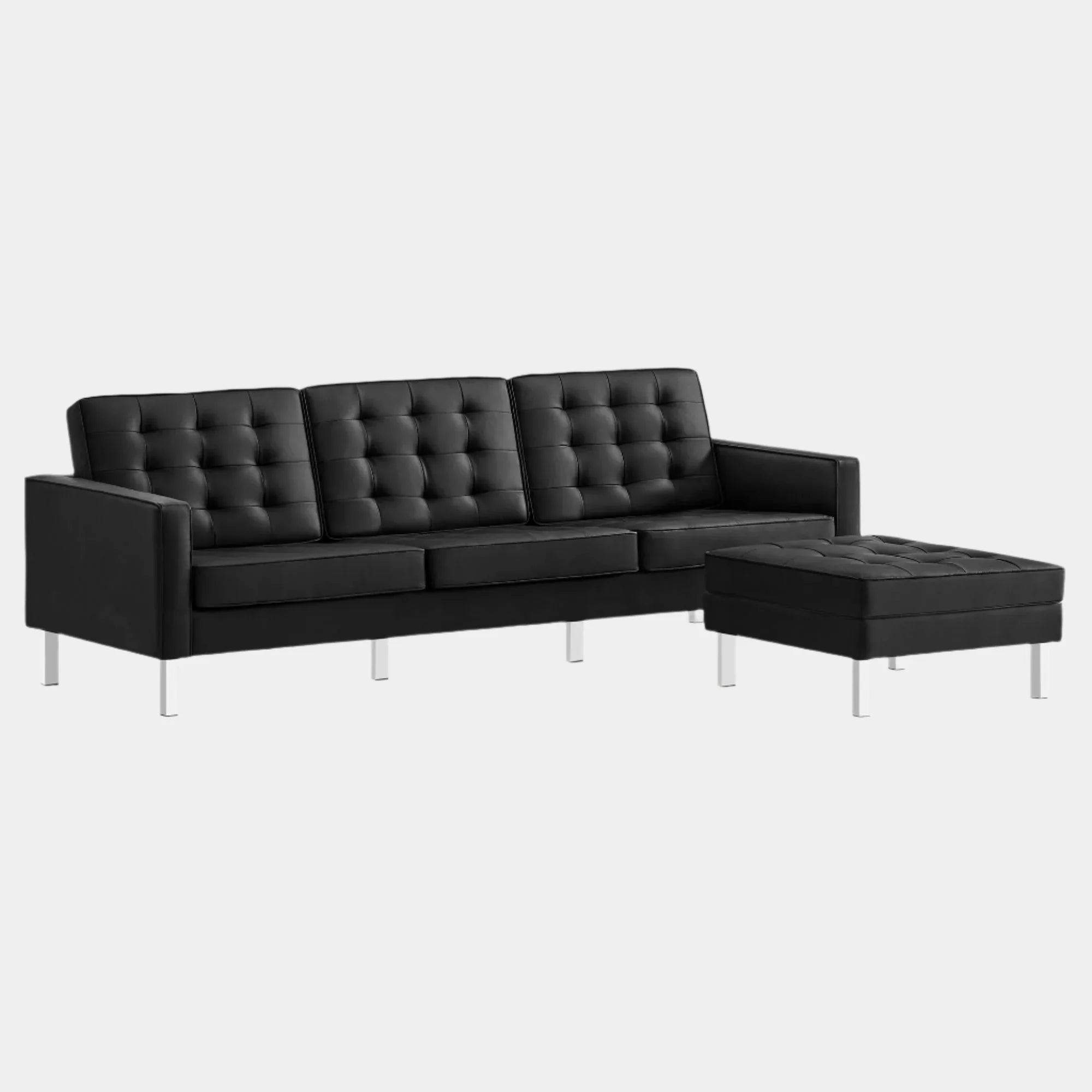 Loft Tufted Vegan Leather Sofa