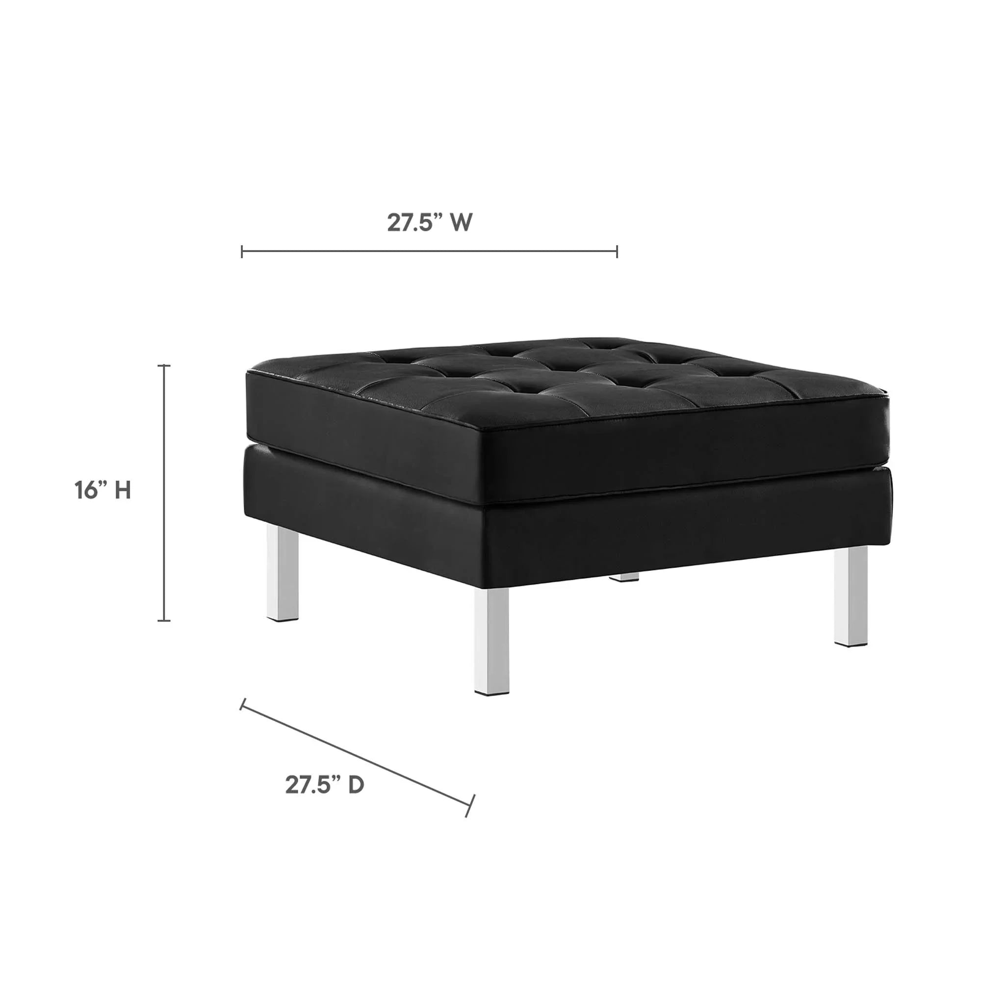 Loft Tufted Vegan Leather Sofa