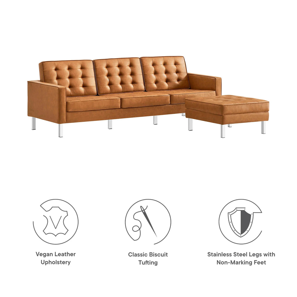Loft Tufted Vegan Leather Sofa