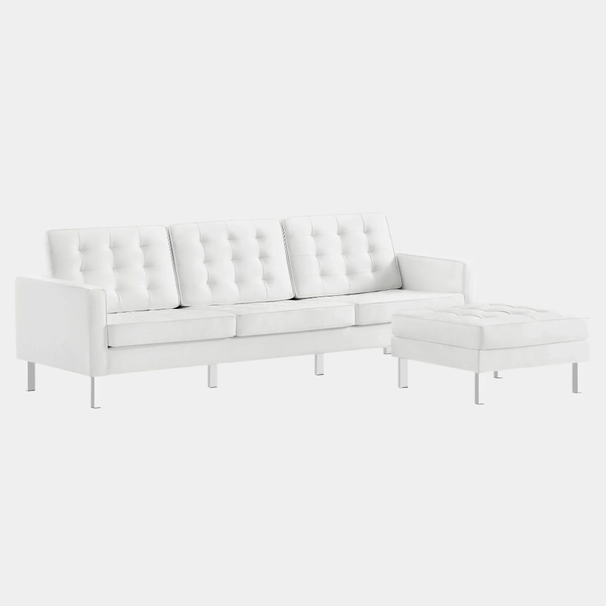 Loft Tufted Vegan Leather Sofa