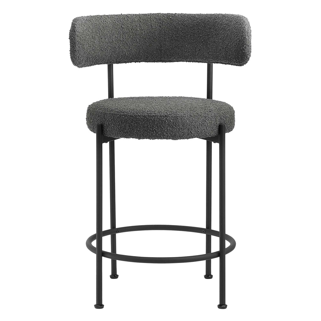 Albie Boucle Fabric Counter Stools Set of 2