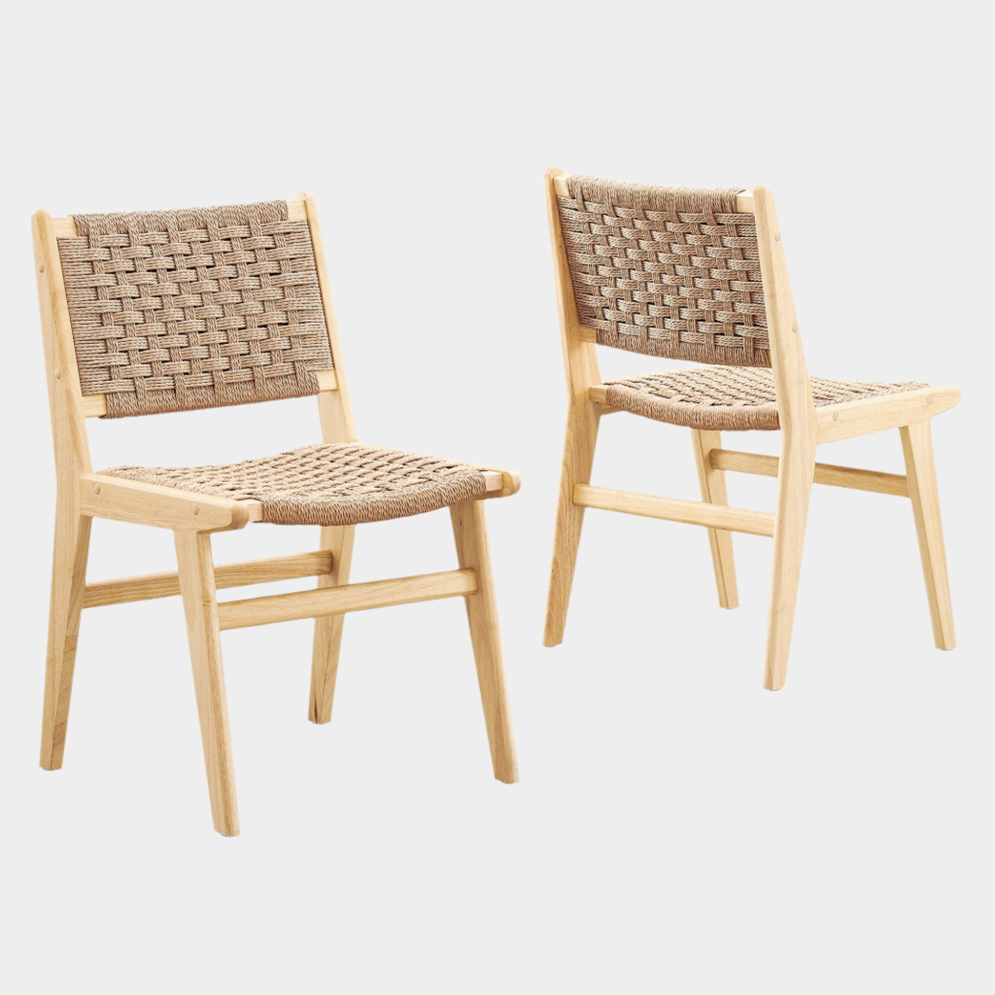 Saoirse Woven Rope Wood Dining Side Chair Set of 2