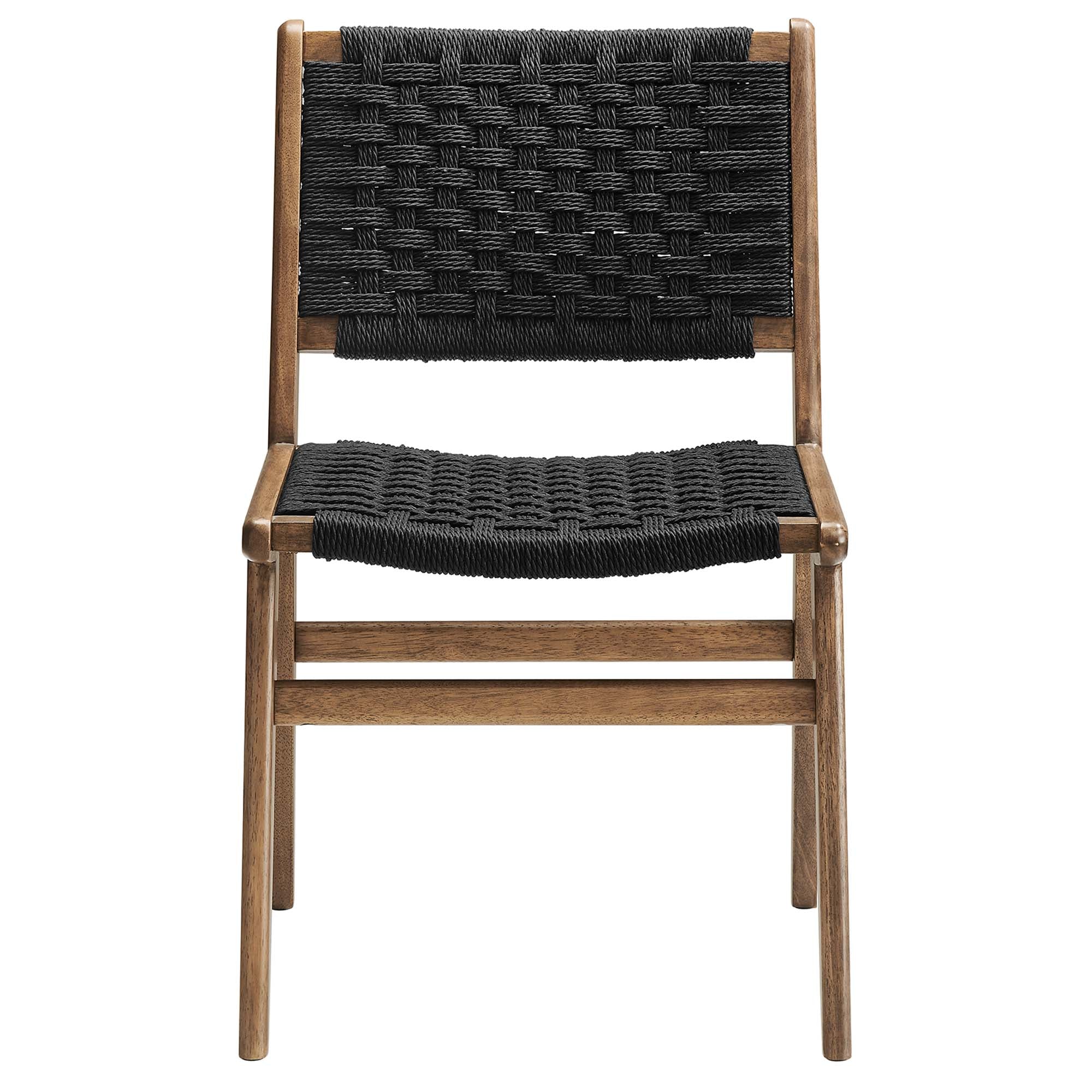 Saoirse Woven Rope Wood Dining Side Chair Set of 2