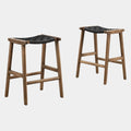 Saoirse Faux Leather Wood Counter Stool - Set of 2