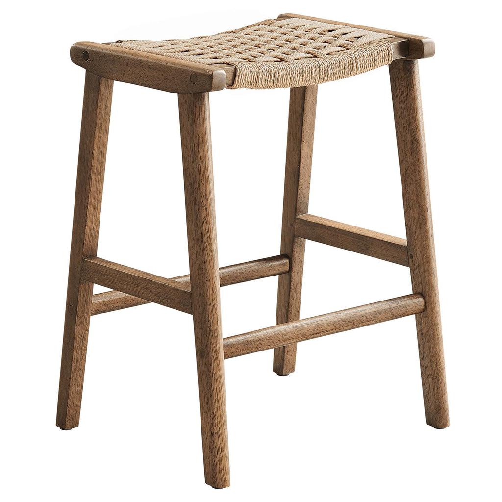 Saoirse Woven Rope Wood Counter Stool Set of 2