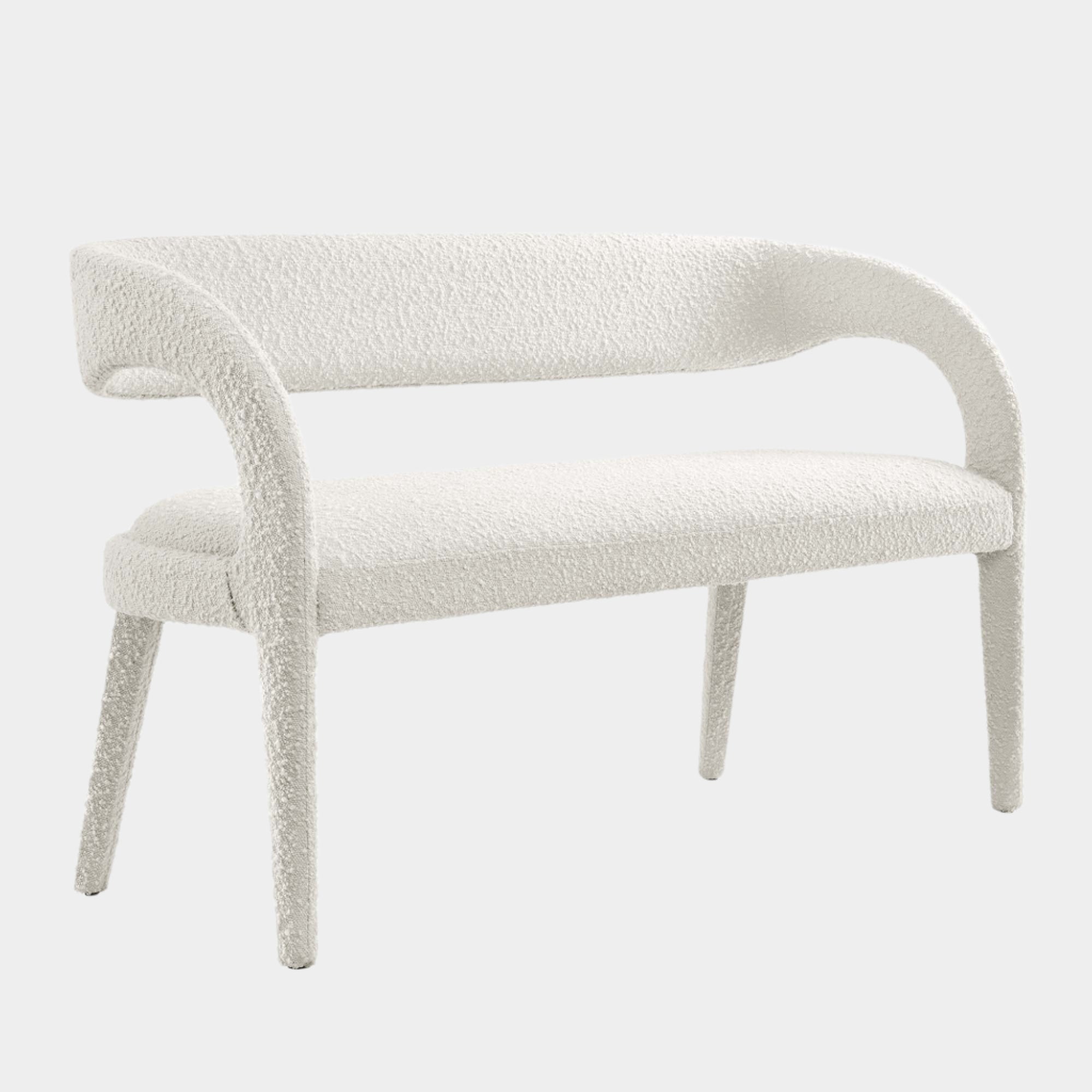 Pinnacle Boucle Fabric Accent Bench