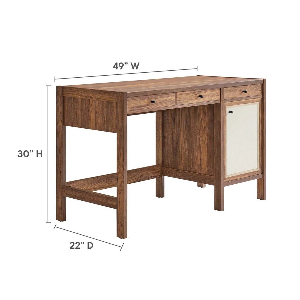 Capri 49" Wood Grain Office Desk in Walnut