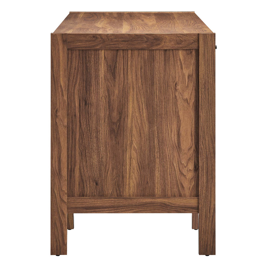 Capri 58" Wood Grain Office Desk in Walnut