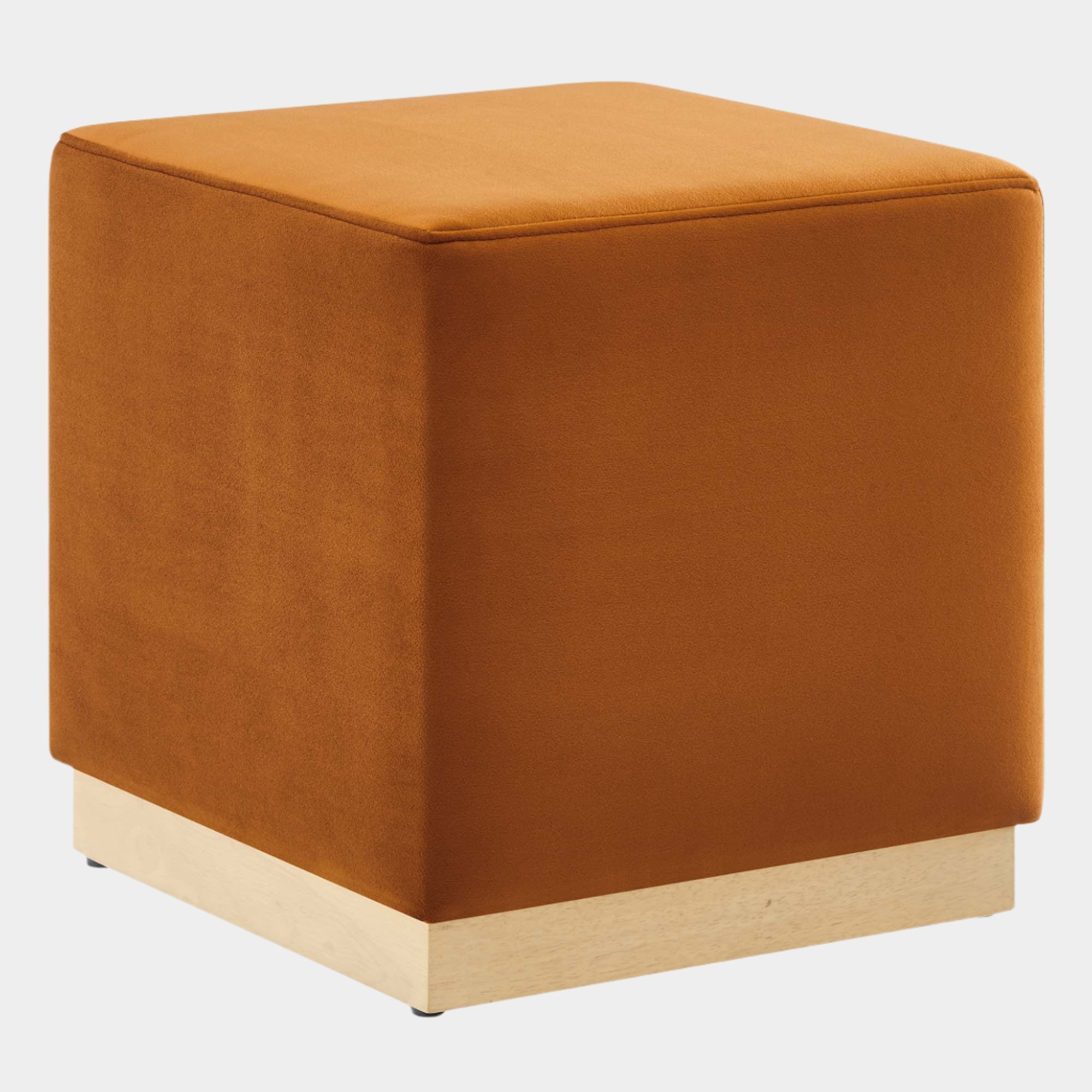 Tilden 17" Square Performance Velvet Upholstered Ottoman
