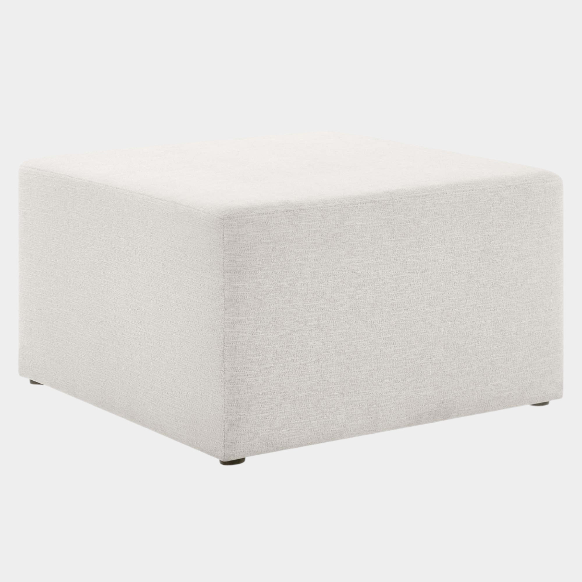 Callum Large 28" Square Woven Heathered Fabric Upholstered Ottoman