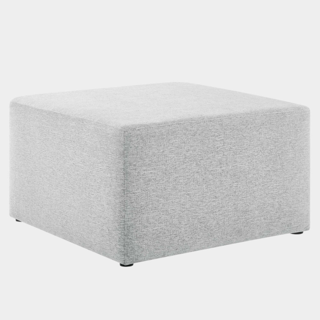 Callum Large 28" Square Woven Heathered Fabric Upholstered Ottoman