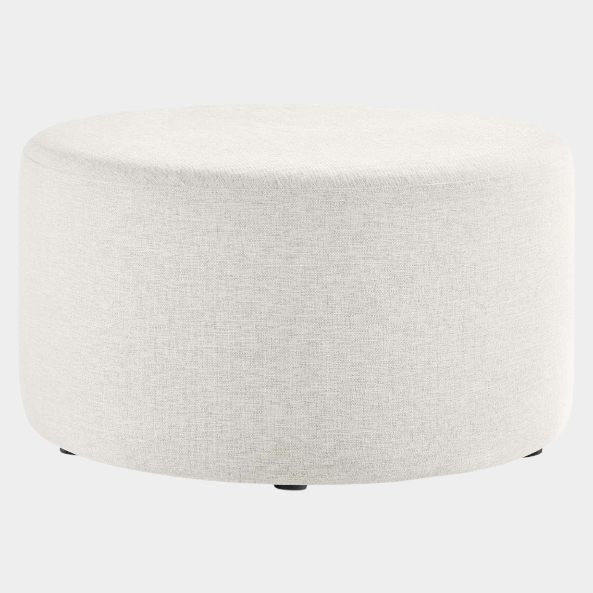 Callum Large 29" Round Woven Heathered Fabric Upholstered Ottoman