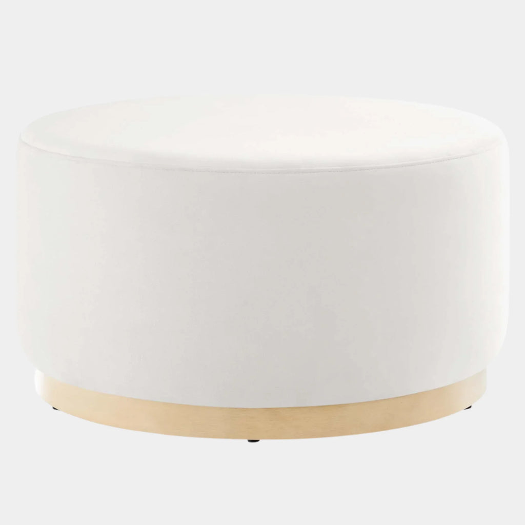 Tilden Large 29" Round Performance Velvet Upholstered Ottoman