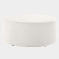 Callum Large 38" Round Woven Heathered Fabric Upholstered Ottoman
