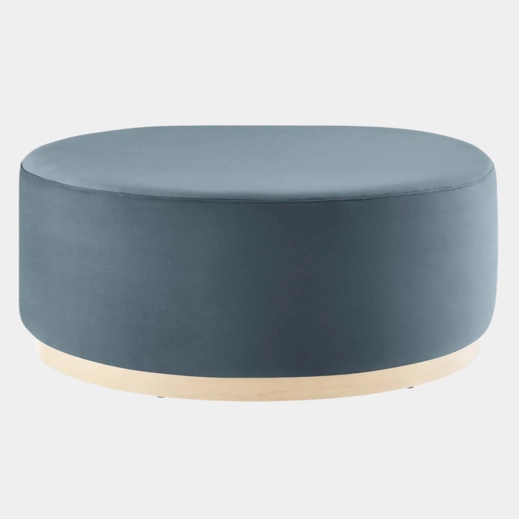 Tilden Large 38" Round Performance Velvet Upholstered Ottoman
