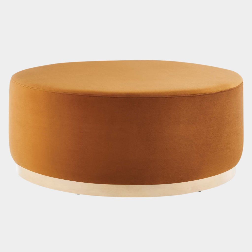 Tilden Large 38" Round Performance Velvet Upholstered Ottoman