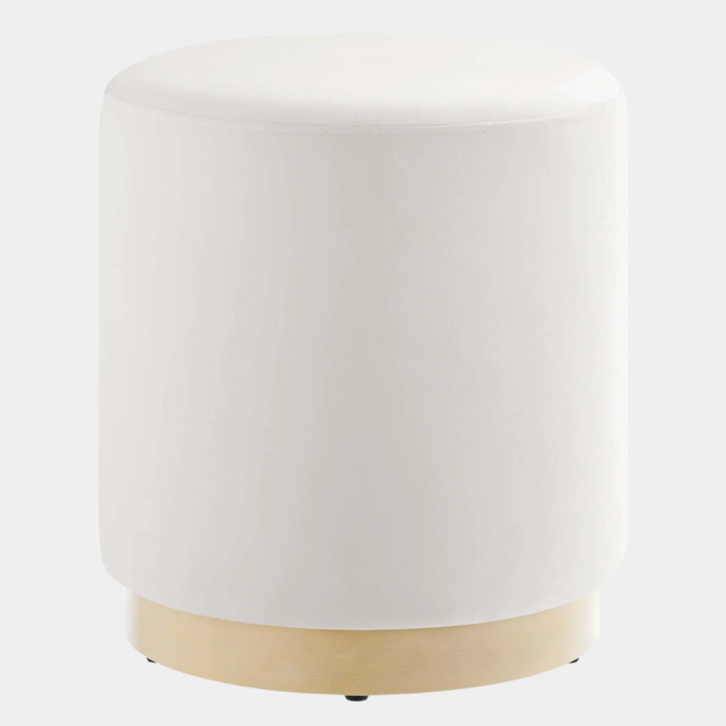 Tilden 16" Round Performance Velvet Upholstered Ottoman