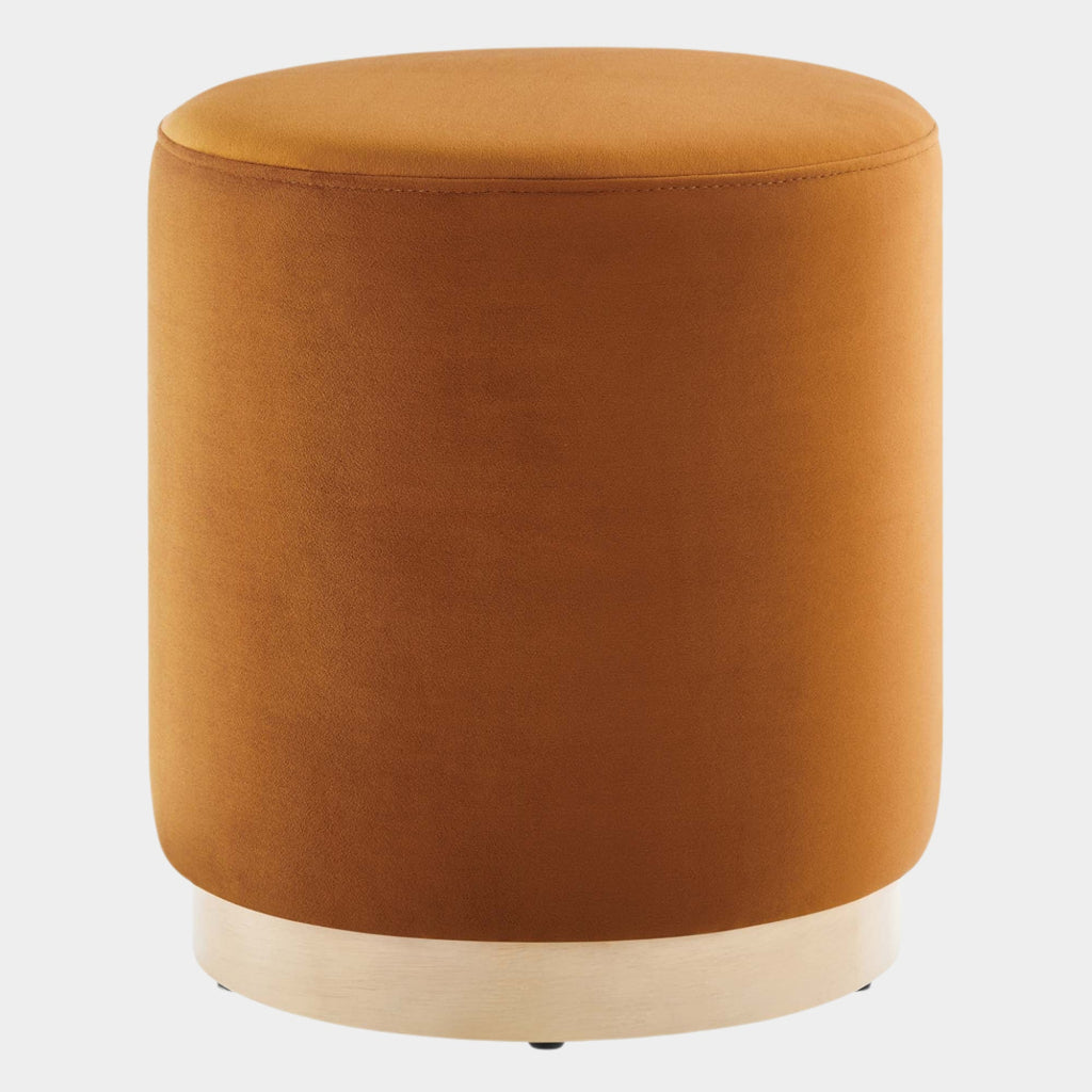 Tilden 16" Round Performance Velvet Upholstered Ottoman