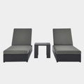 Tahoe 3-Piece Outdoor Patio Powder-Coated Aluminum Chaise Lounge Set