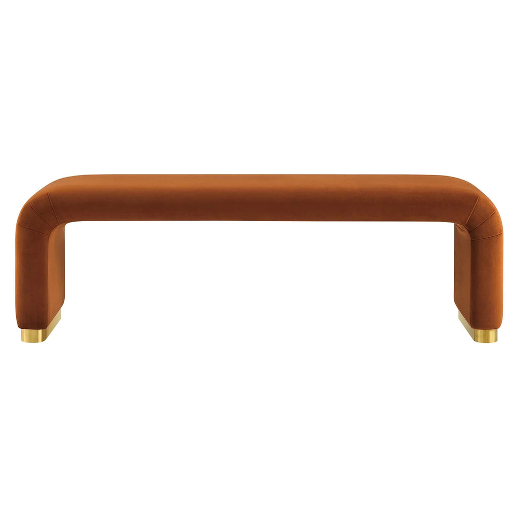 Koda Performance Velvet Waterfall Long Bench