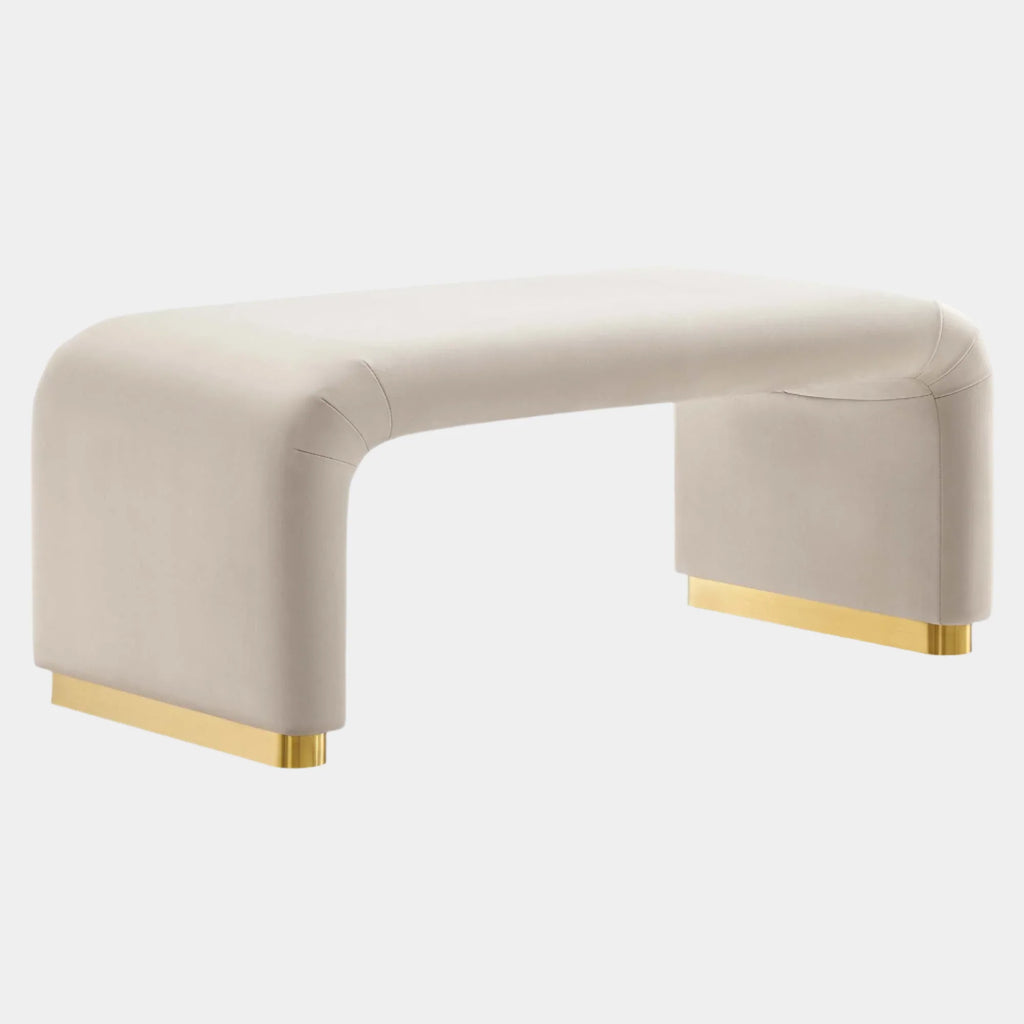 Koda Performance Velvet Waterfall Ottoman