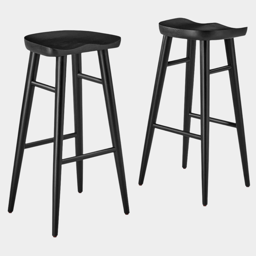 Saville Backless Wood Bar Stools Set of 2