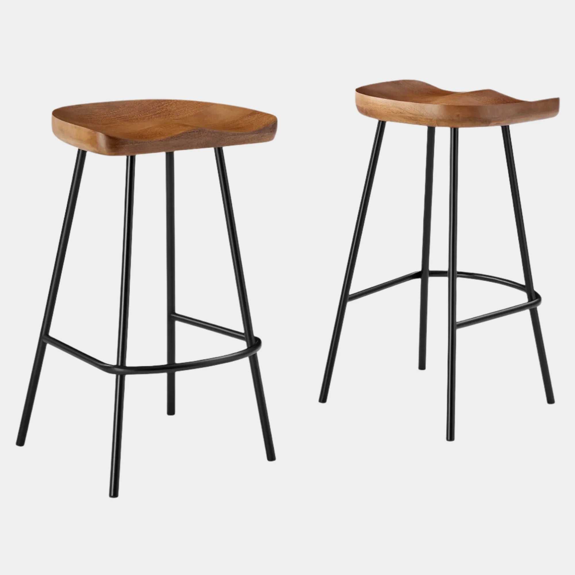 Concord Backless Wood Counter Stools - Set of 2