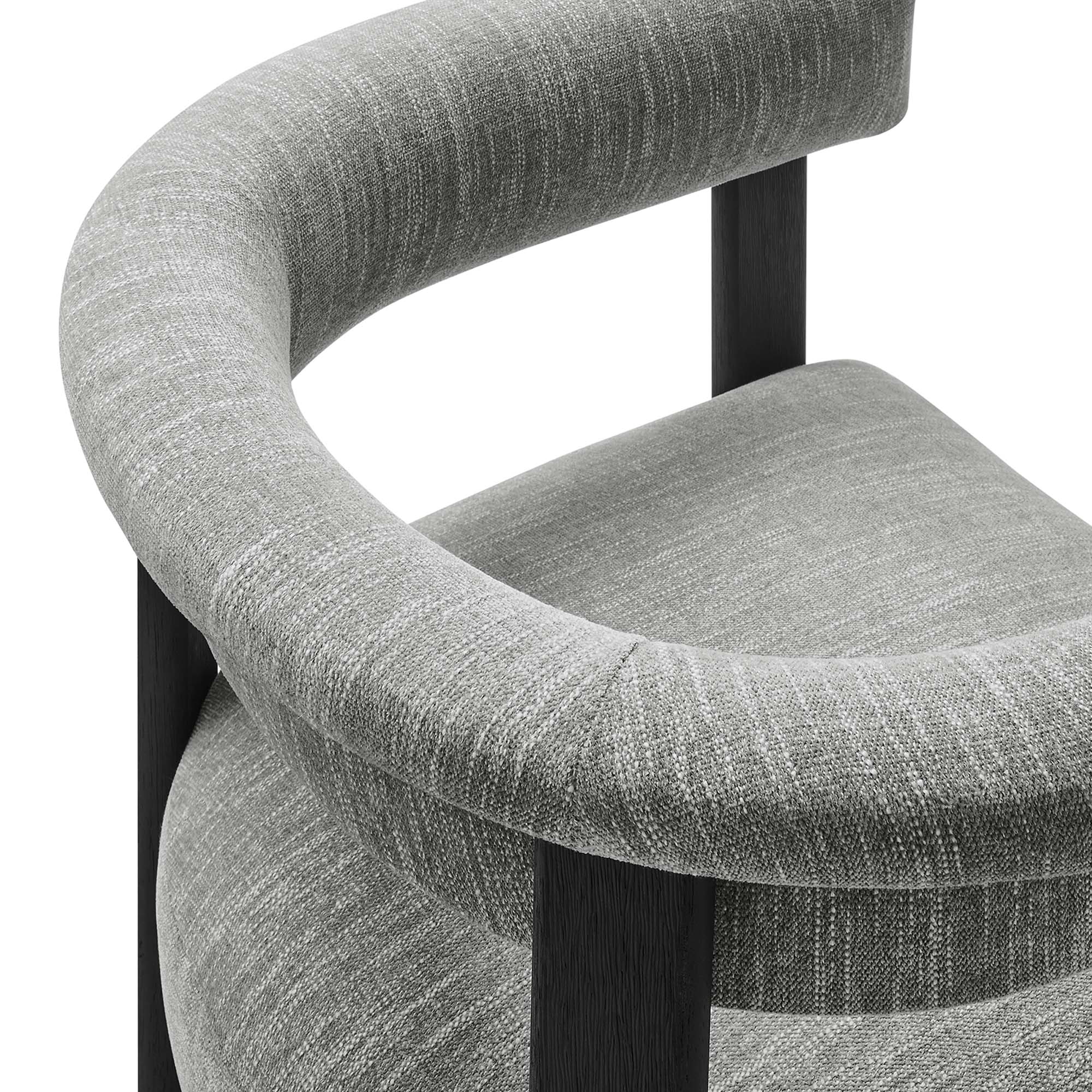Imogen Fabric Upholstered Barrel Dining Chairs Set of 2