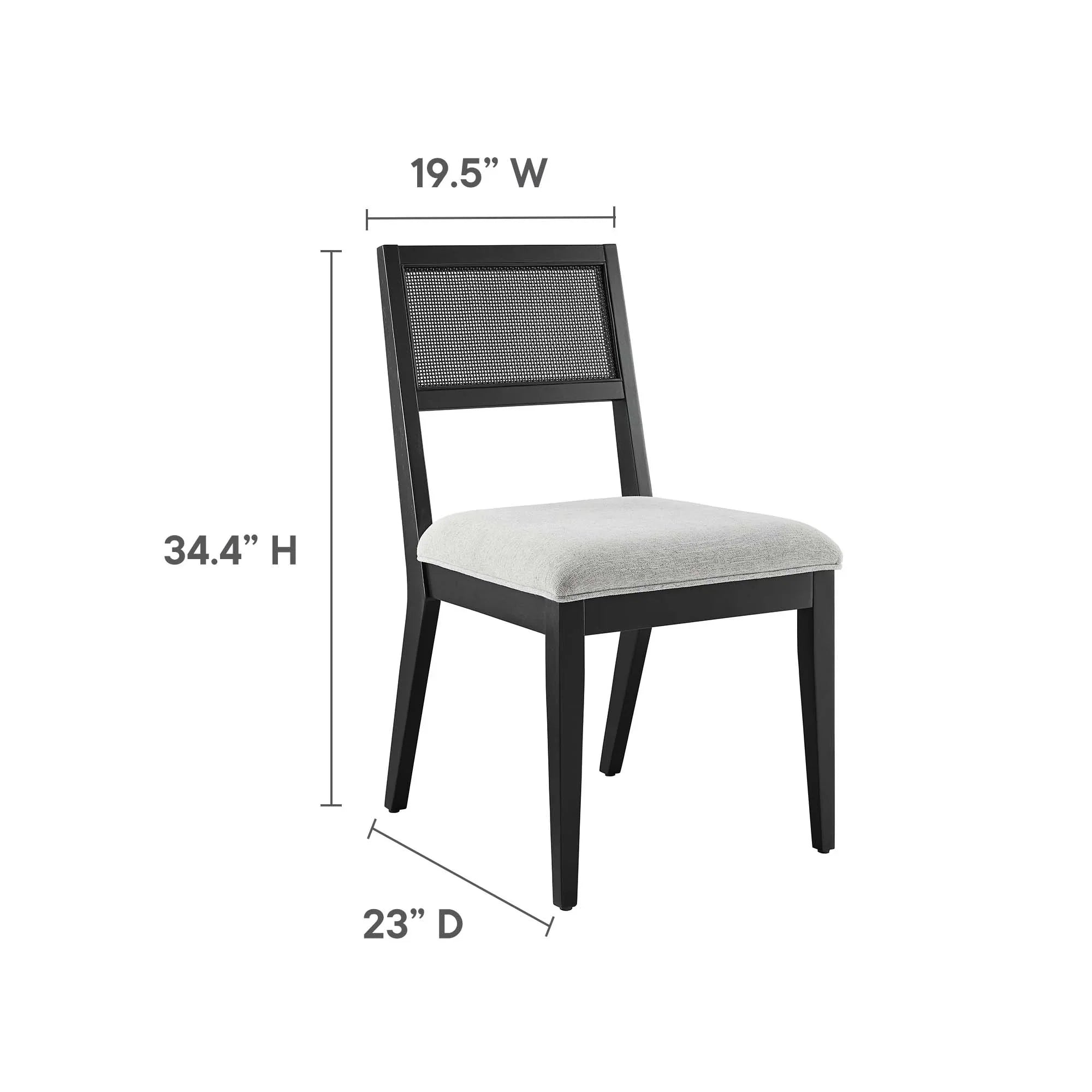 Nimba Faux Rattan Fabric Dining Chairs Set of 2