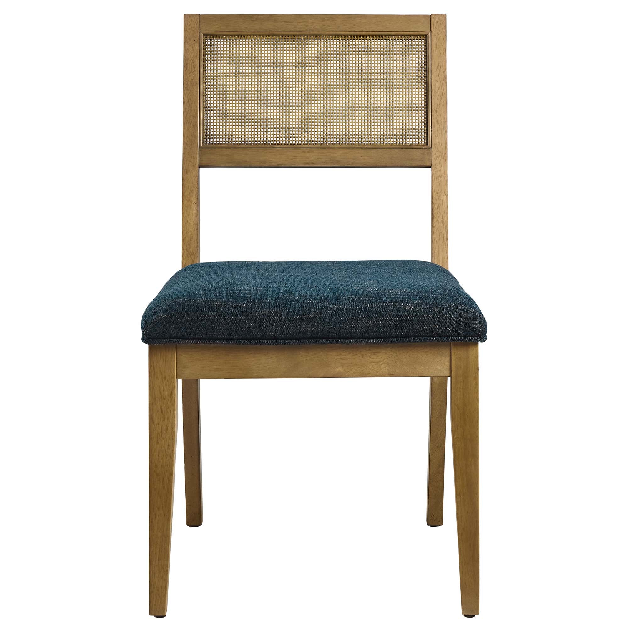 Nimba Faux Rattan Fabric Dining Chairs Set of 2