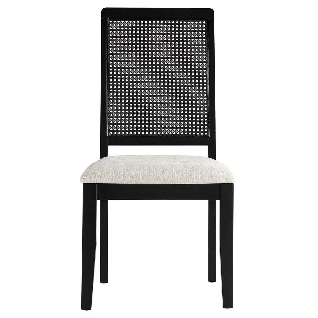 Arlo Faux Rattan and Wood Dining Side Chairs Set of 2