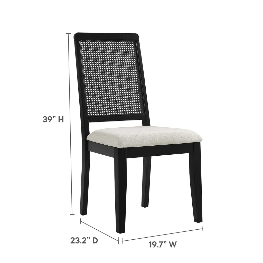 Arlo Faux Rattan and Wood Dining Side Chairs Set of 2