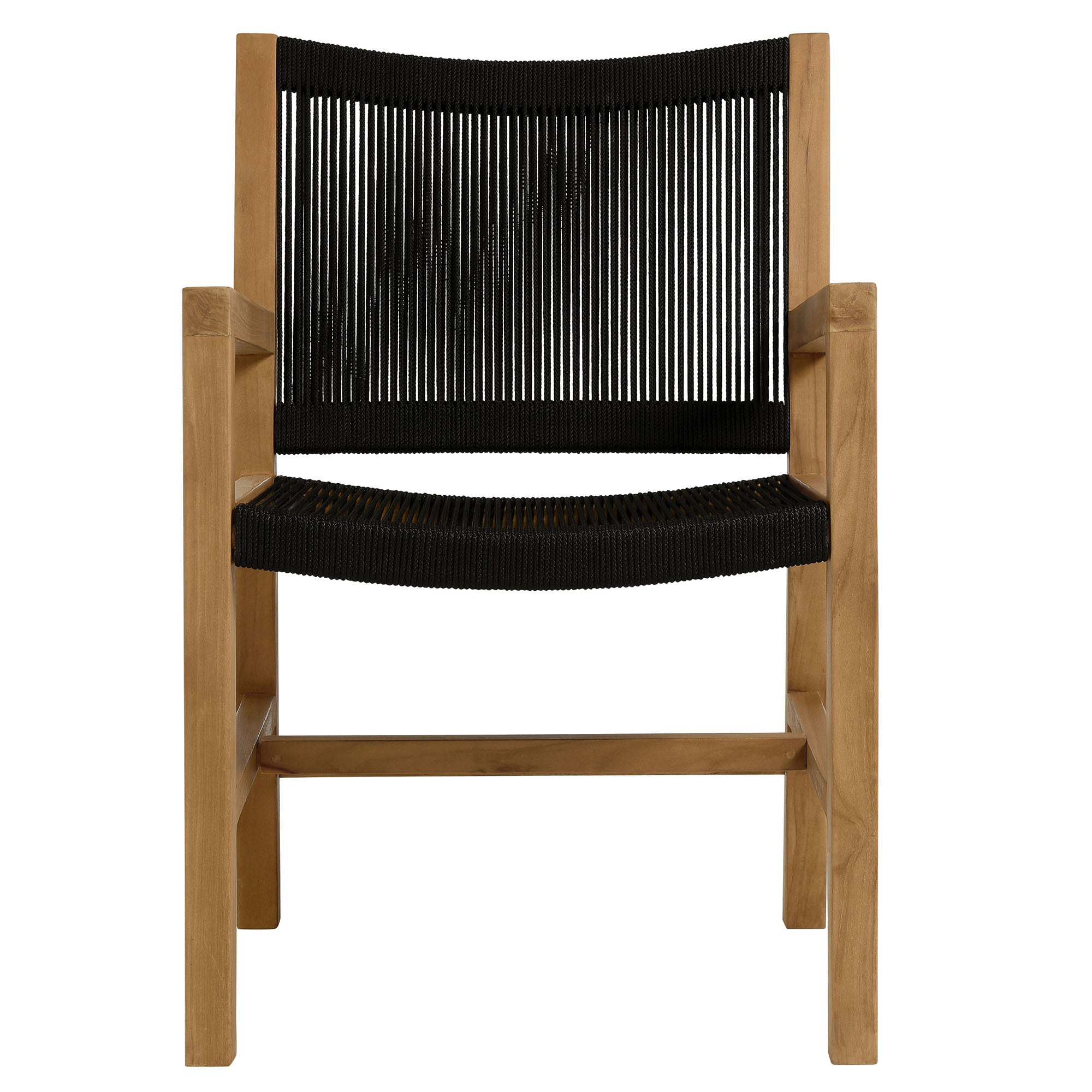 Vienna 5-Piece Outdoor Patio Teak and Rope Dining Set with Armchairs