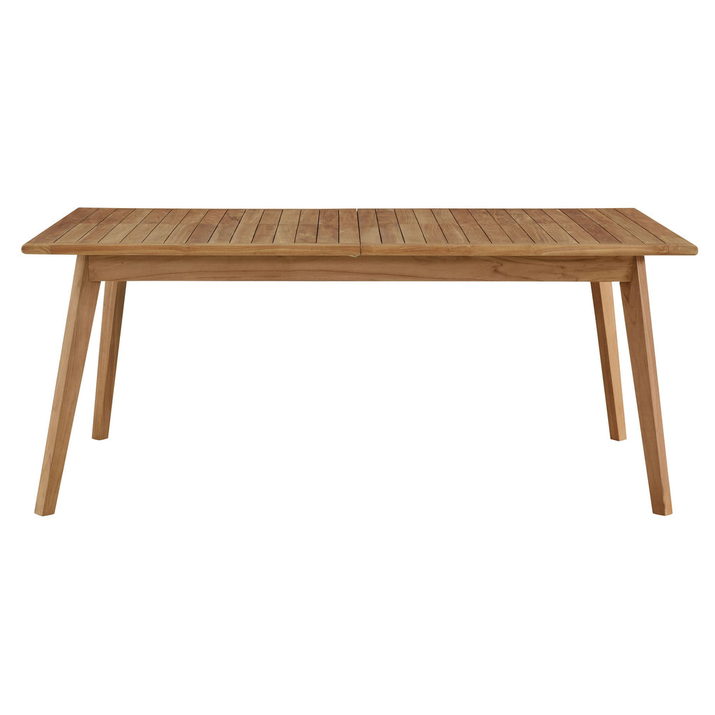 Vienna Outdoor Patio Teak Wood Extendable Dining Table in Natural