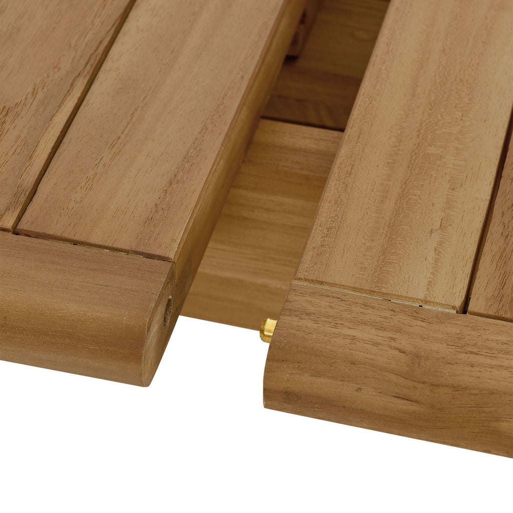 Vienna Outdoor Patio Teak Wood Extendable Dining Table in Natural