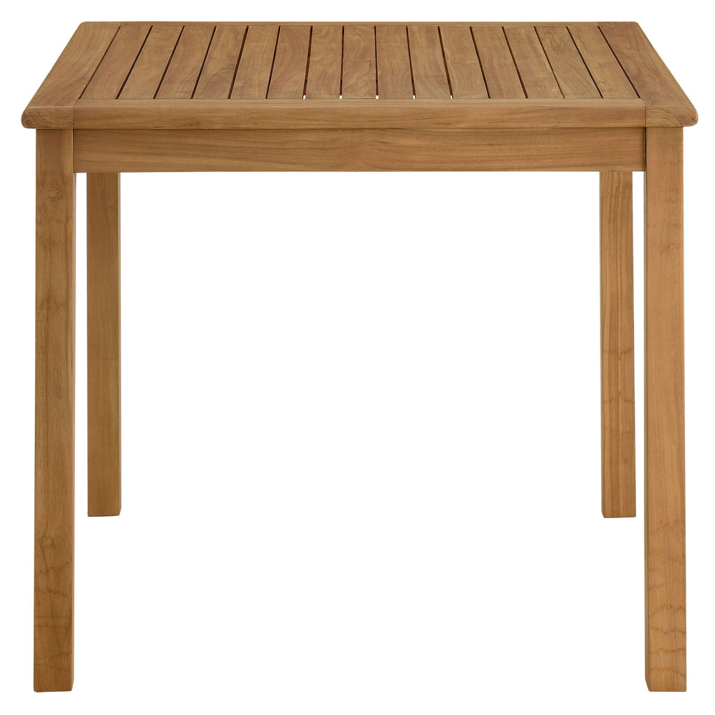 Vienna 34" Square Outdoor Patio Teak Wood Dining Table in Natural