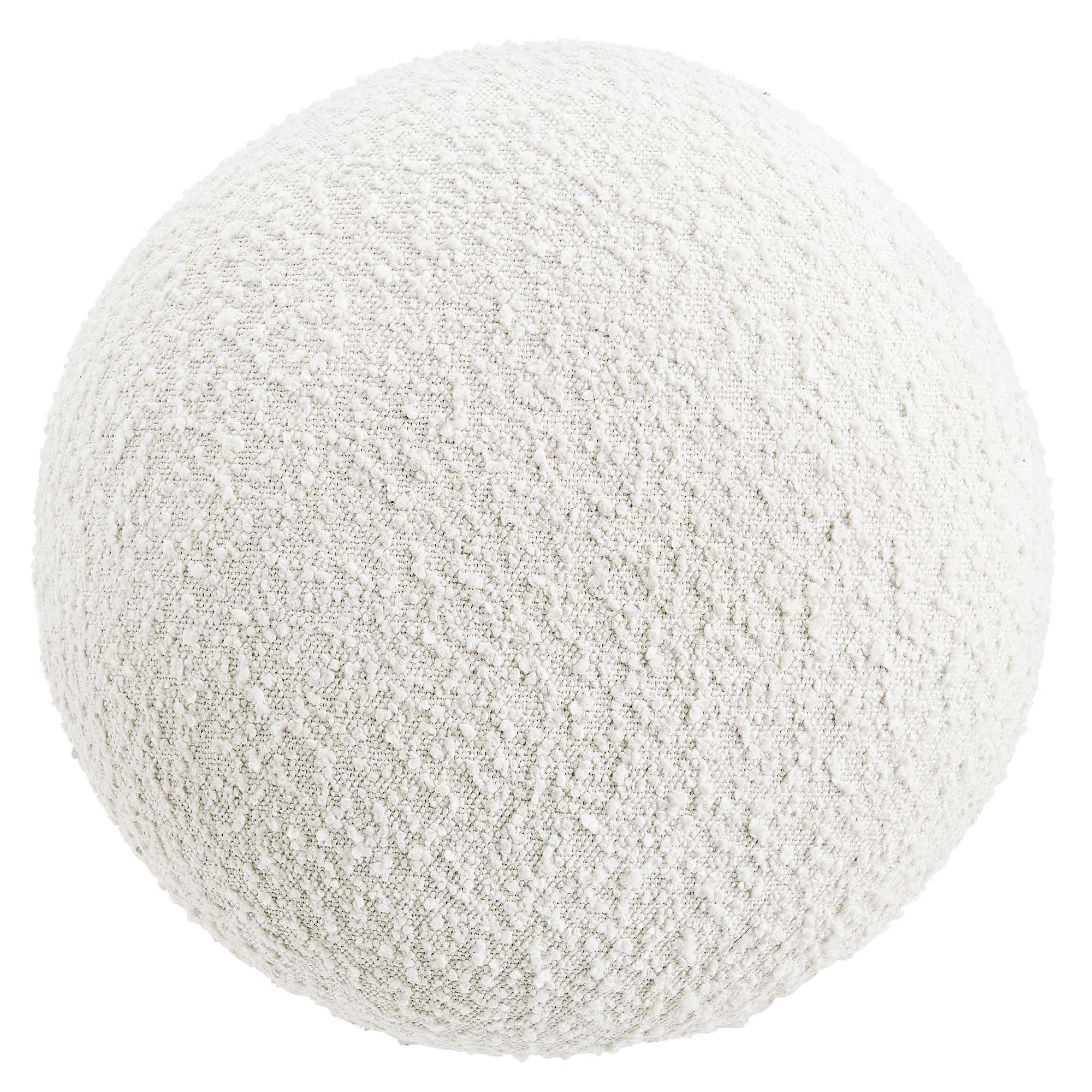 Breeze Boucle Upholstered Ottoman in Ivory Burl