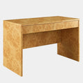 Hudson 2-Drawer Burl Wood Desk